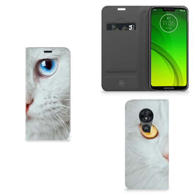 Motorola Moto G7 Power Hoesje maken Witte Kat Motorola Moto G7 Power Hoesje maken Witte Kat