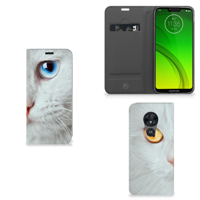 Motorola Moto G7 Power Hoesje maken Witte Kat