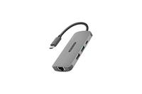 Sitecom CN-378 | USB-C naar Gigabit LAN Ethernet RJ45 + 2X USB 3.0 + 1x USB-C Power Delivery Port Adapter Hub - voor MacBook Pro/Air, Chromebook en andere USB Type C apparaten, grijs