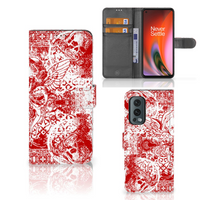 Telefoonhoesje met Naam OnePlus Nord 2 5G Angel Skull Rood