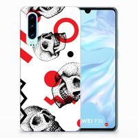 Silicone Back Case Huawei P30 Skull Red - thumbnail