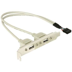 Delock Slotbracket 1x internal USB 5pin > 2x USB2.0 external PC-slot 1 stuk(s)