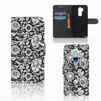 LG G7 Thinq Hoesje Black Flowers