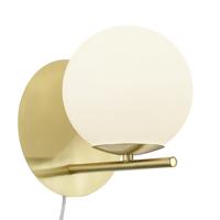 Trio Muurlamp Pure goud met wit glas 202000108 - thumbnail