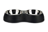 Beeztees rimpu - dinerset hond - melamine - zwart - 2x700 ml