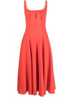 Emilia Wickstead robe en laien Collins à coupe mi-longue - Orange