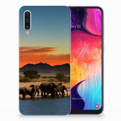 Samsung Galaxy A50 TPU Hoesje Olifanten Samsung Galaxy A50 TPU Hoesje Olifanten