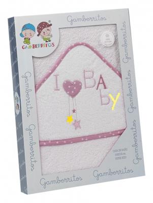 Gamberritos badcape i love baby 100 x 100 cm katoen