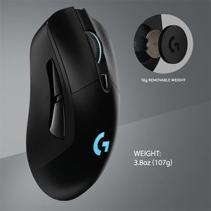 Logitech Gaming G703 Lightspeed Gaming-muis Radiografisch Optisch Zwart 6 Toetsen 16000 dpi Verlicht, Oplaadbaar, Wireless Charging, Gewichtsreductie