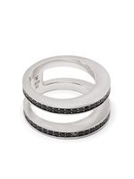 Tom Wood bague Vault Double Black Spinel - Argent