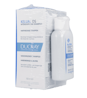 Ducray Kelual DS Hardnekkige Schilfers Shampoo Anti Roos 2 x 100ml +Gratis Elution Herstellende Shampoo 100ml