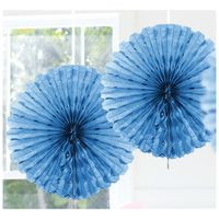 Decoratie waaier licht blauw 45 cm - thumbnail