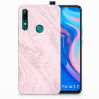 Huawei P Smart Z TPU Siliconen Hoesje Marble Pink - Origineel Cadeau Vriendin
