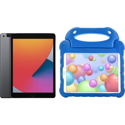 Apple iPad (2020) 10.2 inch 32 GB Wifi + 4G Space Gray + Kinderhoes Blauw Apple iPad (2020) 10.2 inch 32 GB Wifi + 4G Space Gray + Kinderhoes Blauw