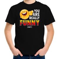 Funny emoticon t-shirt you are really funny not zwart voor kids