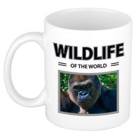 Gorilla apen mok met dieren foto wildlife of the world - thumbnail