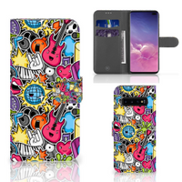 Samsung Galaxy S10 Plus Wallet Case met Pasjes Punk Rock