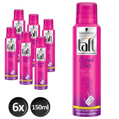 Schwarzkopf Taft Styling Casual Chic Air Dry haarmousse - 6x 150ml multiverpakking Schwarzkopf Taft Styling Casual Chic Air Dry haarmousse - 6x 150ml multiverpakking