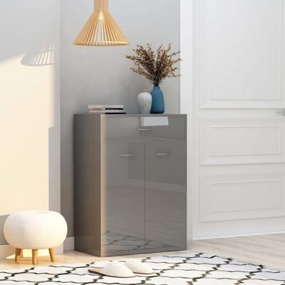 vidaXL Schoenenkast 60x35x84 cm spaanplaat hoogglans grijs vidaXL Schoenenkast 60x35x84 cm spaanplaat hoogglans grijs