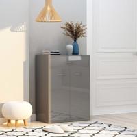 vidaXL Schoenenkast 60x35x84 cm spaanplaat hoogglans grijs