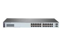 HPE 1820-24G - Switch - Beheerd - 24 x 10/100/1000 + 2 x Fast Ethernet/Gigabit SFP - desktop, rack-uitvoering, wandbevestiging
