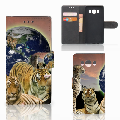 Samsung Galaxy J5 2016 Telefoonhoesje met Pasjes Roofdieren
