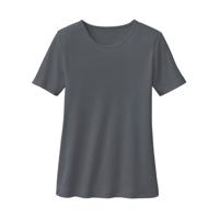 Biokatoenen shirt met ronde hals, leisteen 40/42