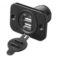 ProPlus dubbele USB inbouwdoos met frame 12/24 Volt 29 mm