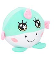 Eddy Toys bal knuffel smiley junior 9 cm pluche blauw/roze