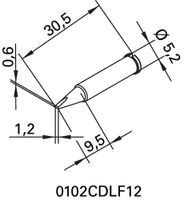 Ersa Soldeertip | beitelvormig | breedte 1,2 mm | 0102 CDLF12/SB | 2 stuks - 0102CDLF12/SB 0102CDLF12/SB - thumbnail