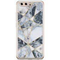Huawei P10 siliconen hoesje - Marmer blauw