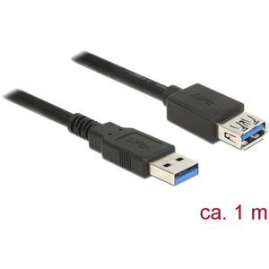 Delock USB-kabel USB 3.2 Gen1 (USB 3.0 / USB 3.1 Gen1) USB-A stekker, USB-A bus 1.00 m Zwart Vergulde steekcontacten 85054