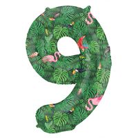 Folieballon Cijfer 9 Jungle Print (86cm)