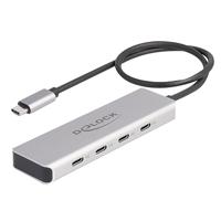 DeLOCK USB 10 Gbps USB Type-C Hub with 4 x USB Type-C female with 35 cm connection cable