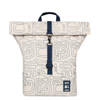 Lefrik Roll Top Mini Backpack ecru graphic Rugzak