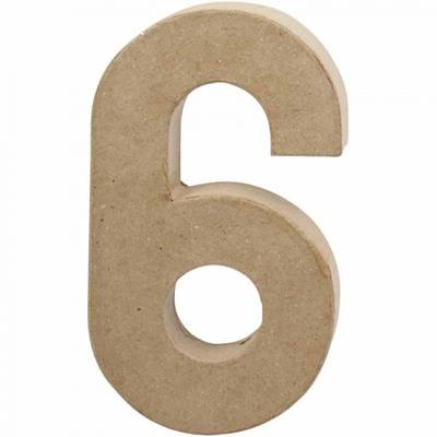 Creative cijfer 6 papier mâché 20,5 cm Creative cijfer 6 papier mâché 20,5 cm