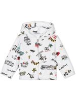 Dolce & Gabbana Kids hoodie zippé à imprimé graphique - Blanc - thumbnail