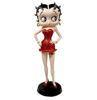 Betty Boop Met Kouseband Beeld (Rode Glitterjurk) - thumbnail