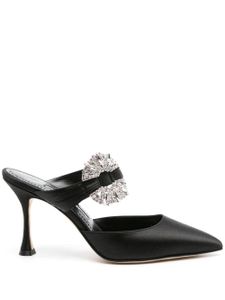 Manolo Blahnik mules Maidugura 90 mm en satin - Noir