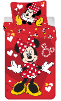 Disney Minnie Mouse Dekbedovertrek hearts - 140 x 200 cm - Katoen rood - thumbnail