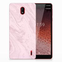 Nokia 1 Plus TPU Siliconen Hoesje Marble Pink - Origineel Cadeau Vriendin - thumbnail