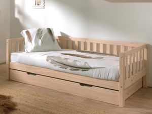 Kajuitbed FREDDY 90x200 cm natuurlijke eik met bedlade