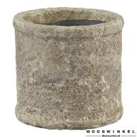 Solange Cream ceramic round pot S