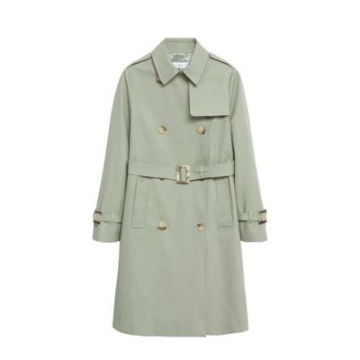 Mango trenchcoat met ceintuur groen