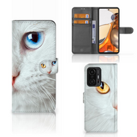 Xiaomi 11T | 11T Pro Telefoonhoesje met Pasjes Witte Kat