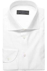 John Miller Tailored Fit Overhemd wit, Effen