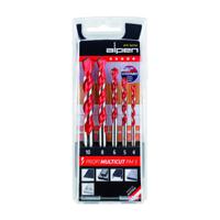 Alpen MultiCut 100705100 Carbide Multifunctionele boorset 5-delig 4 mm, 5 mm, 6 mm, 8 mm, 10 mm Cilinderschacht 1 set(s)