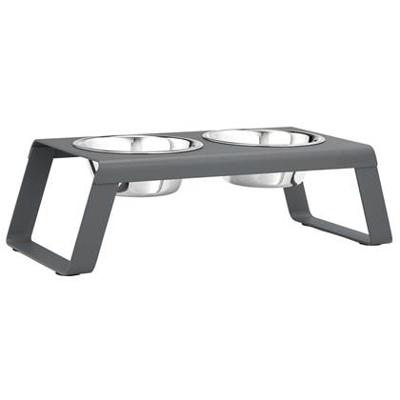 MiaCara Desco hondenvoerbak medium powder-coated grey