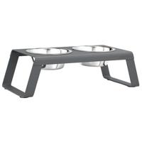 MiaCara Desco hondenvoerbak medium powder-coated grey