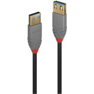 Lindy 36760 0.5m USB A USB A Mannelijk Vrouwelijk Zwart USB-kabel